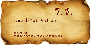 Tasnádi Valter névjegykártya